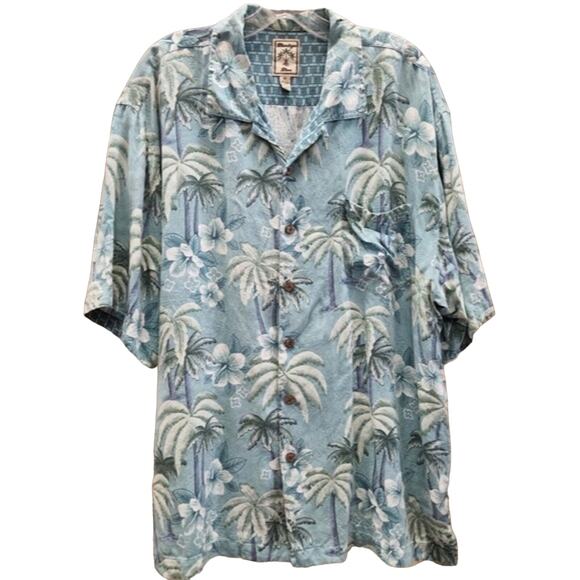 Montego Mon silk Hawaiian button down shirt XL - Picture 1 of 5